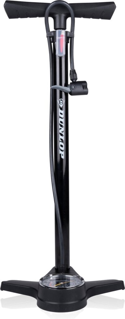 Load image into Gallery viewer, Dunlop fietspomp met drukmeter dubbel ventiel hollands ventiel frans ventiel autoventiel

