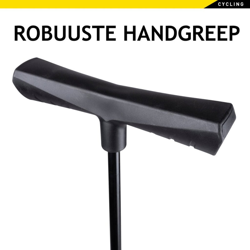 Load image into Gallery viewer, Dunlop fietspomp met drukmeter dubbel ventiel hollands ventiel frans ventiel autoventiel
