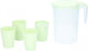 Cuisine elegance kan met bekers 22 x 20 cm groen 5-delig