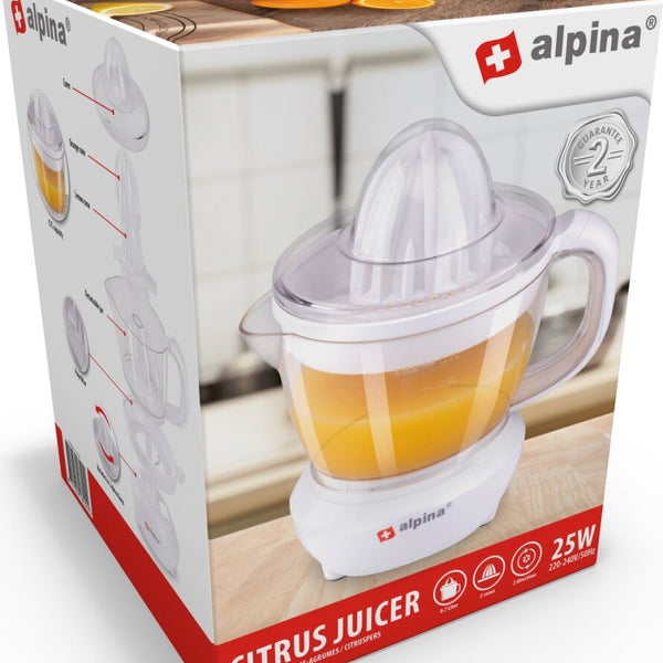 Alpina citruspers 0,7 liter 2 perskegels 2 draairichtingen 25 watt wit