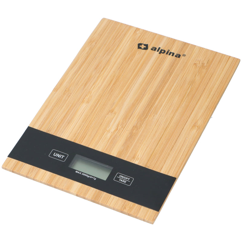 Load image into Gallery viewer, Alpina digitale bamboe keukenweegschaal 5 kg
