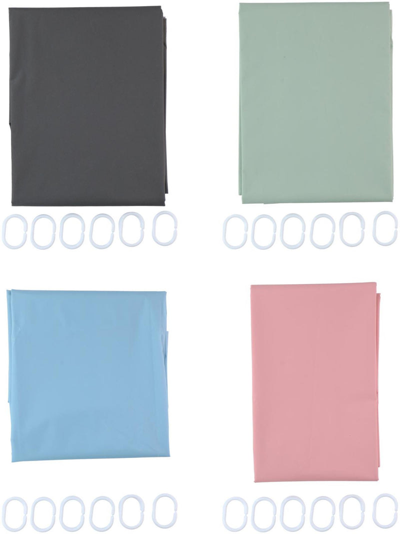 Load image into Gallery viewer, Lifetime clean douchegordijn met 12 ringen 180x180cm
