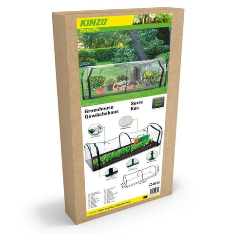 Kinzo tunnelkas met rits 130x60x50 cm transparant groen