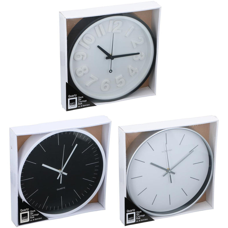 Load image into Gallery viewer, Wandklok dia30cm kunststof
