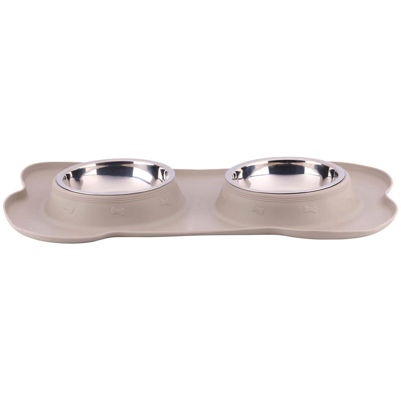 Afbeelding laden in galerijviewer, Pet voerbak met mat en stalen bak 45x27x4,2cm

