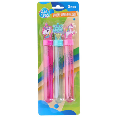 Eddy toys bellenblaas unicorn set 3 stuks - bellenblaas eenhoorn met bellenblaas stokje unicorn - bellenblaas flesjes voor kinderen - bellenblaas meisjes traktatie