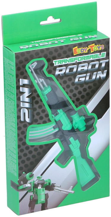 Eddy toys transformeerbaar robot geweer 2-in-1 - robot gun speelgoed voor kinderen - transformeerbaar speelgoed in geweer en robot - speelgoed geweer robot - 1 willekeurige set