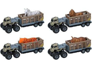 Eddy toys truck met aanhanger en wild dier 26x9x9cm