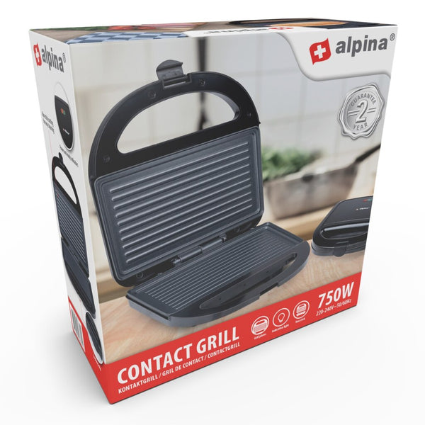 Alpina contactgrill 750w zwart