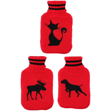 Lifetime warmwaterkruik met gebreiden hoes 2l rood
