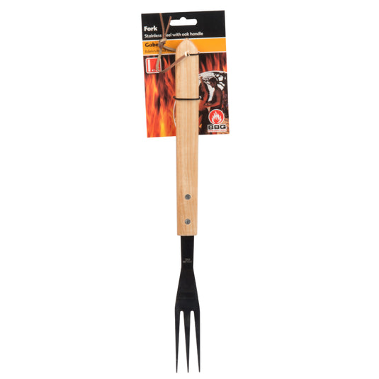 Bbq collection luxe vleesvork 41 cm eiken rvs