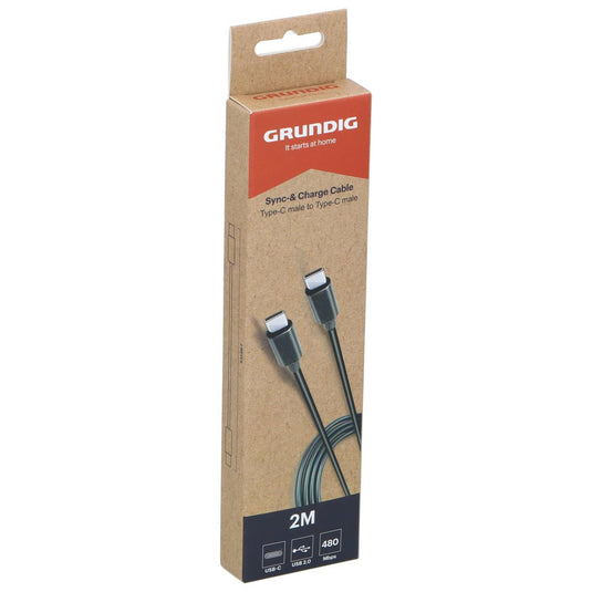 Grundig synchroniseer- en oplaadkabel usb-c naar usb-c 2 meter