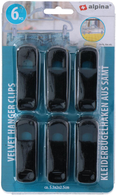 Alpina knijpers voor kleerhangers 6 stuks op kaart 5,5x2x2,5cm