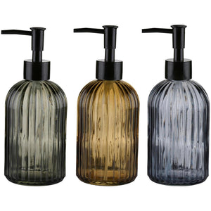 Touch of beauty zeeppomp glas gestreept ø7,5xh19cm