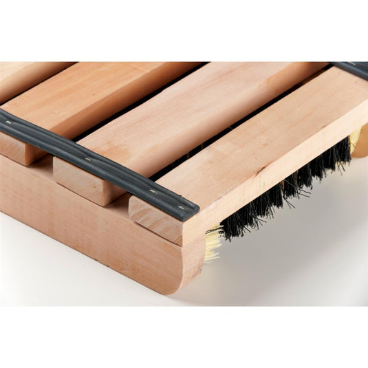 Basic houten schoenen en laarzen voetveger met borstels 35x26x5,5 cm