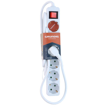 Grundig stekkerdoos wit met schakelaar 6-voudig 1,5m
