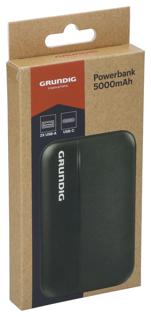 Grundig powerbank 5.000mah met usb-a en usb-c