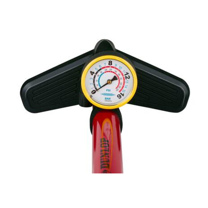 Load image into Gallery viewer, Dunlop fietspomp rood met drukmeter
