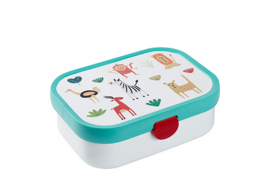 Mepal lunchbox campus - 750 ml - broodtrommel met vakjes voor kinderen - geschikt voor 4 boterhammen - animal friends