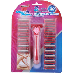 Lifetime touch of beauty scheermessenset 21-delig 3blades women- scheermes met 20 navulmesjes