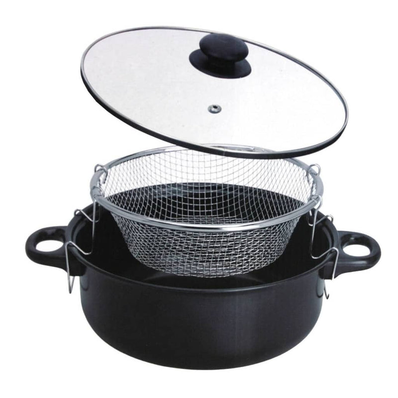 Load image into Gallery viewer, Excellent Houseware Houseware Frituurpan met glazen deksel 26 cm
