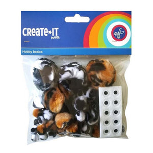 Create it creat it animal mix pompoms + oogjes 75 stuks