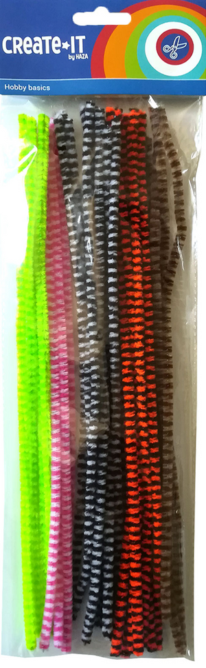 Haza witbaard chenille dierenmix, 50st.