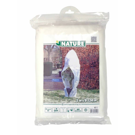 Nature winterhoes met rits 70 g m² 1,5x1,5x2 m wit