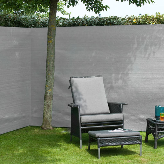 Nature - schermgaas - 1 x 3m - grijs - met bevestiging-set