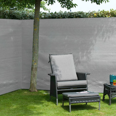 Nature - schermgaas - 1 x 3m - grijs - met bevestiging-set