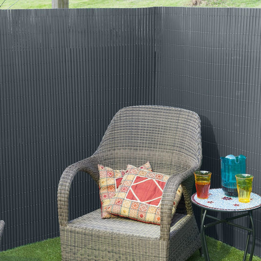 Nature tuinscherm dubbelzijdig 1,5x3 m pvc antraciet