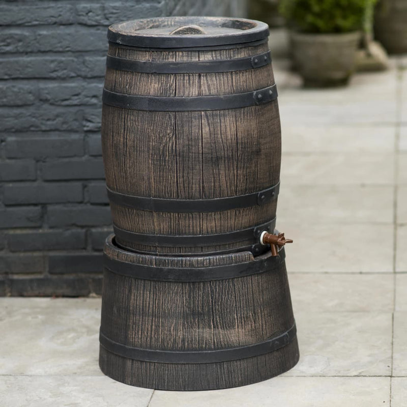 Load image into Gallery viewer, Nature regentonstandaard met hout-look 30,5x58 cm bruin
