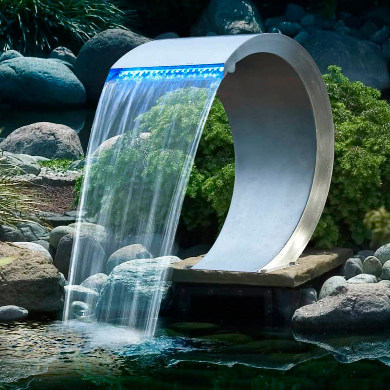 Load image into Gallery viewer, Ubbink mamba waterval met led-verlichting roestvrij staal
