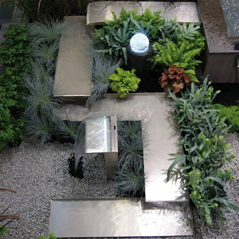 Load image into Gallery viewer, Ubbink waterfall met led venezia roestvrij staal 1312088
