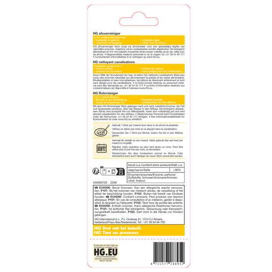 Hg afvoerreiniger sticks kaart a 6 stuks