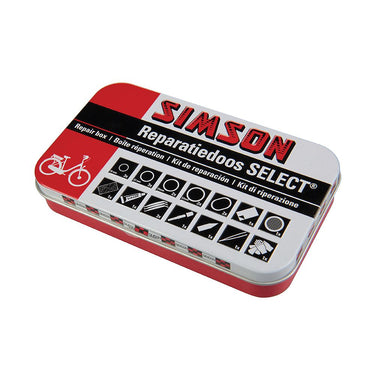 reparatiedoos Select 12,5 cm aluminium rood wit 23-delig
