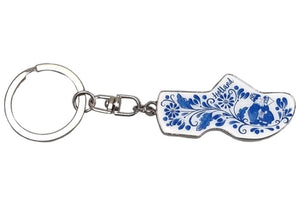 Sleutelhanger, metaal, klomp blauw. 5 cm