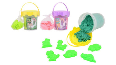 Johntoy magisch zand in emmer met 6 accesoires.