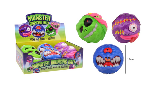 Johntoy stuiterend monster 10cm assorti in display