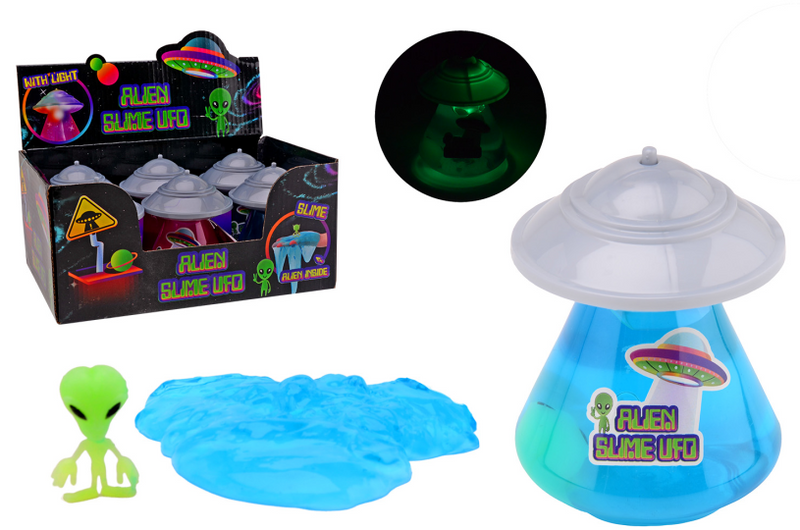 Afbeelding laden in galerijviewer, Johntoy ufo slijm met licht en glow in the dark alien 3 assorti
