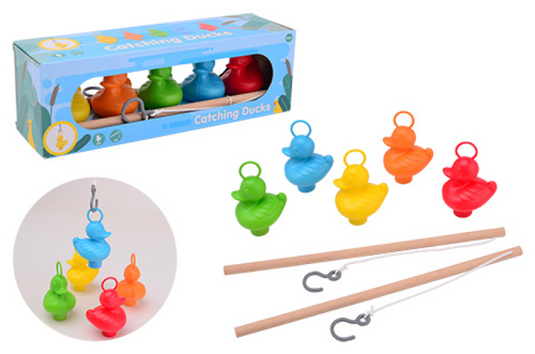 Johntoy eenden vis spel in doos 5 eenden en 2 hengels