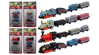 Johntoy diecast locomotief met drie wagons. 3+