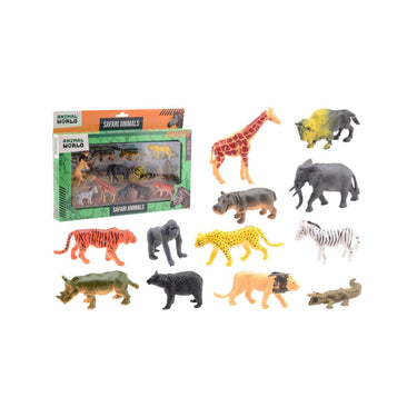 Johntoy wilde dieren speelset - animal world 12-delig speelgoed.