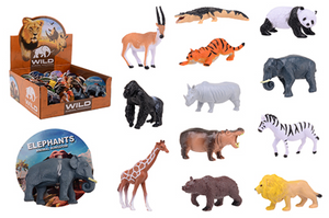 Johntoy animal world dieren op kaart in display - wilde dieren