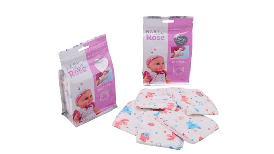 Baby rose set poppenluiers 5 st in zak.