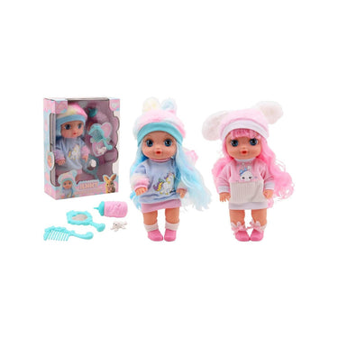 Johntoy drink en plaspop met grote ogen, 2 assorti