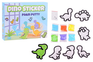 Johntoy maak je eigen dino foam sticker - 6 stuks in doos