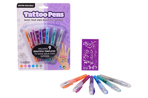 Johntoy tattoo pen 6 stuks op kaart