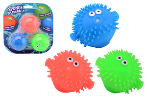 Johntoy aqua fun fluffy spons water ballen 3 stuks op kaart