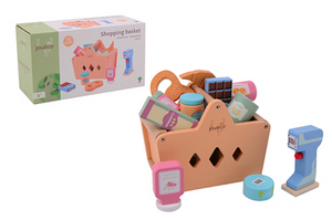 Johntoy jouéco - winkelmand met boodschappen én scanner - 17.3 cm